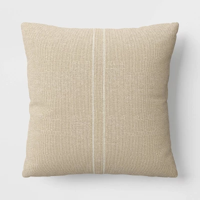 Textured Linen Striped Throw Pillow Neutral - Threshold™ 8 Textured Linen Striped Throw Pillow Neutral - Threshold™ - Image 6