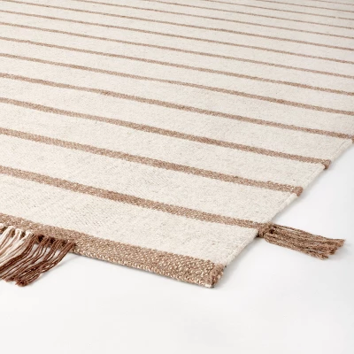 Handwoven Plaid Flat Weave Area Rug Cream/Brown - Threshold™ Designed With Studio McGee 4 Handwoven Plaid Flat Weave Area Rug Cream/Brown - Threshold™ Designed With Studio McGee - Image 2