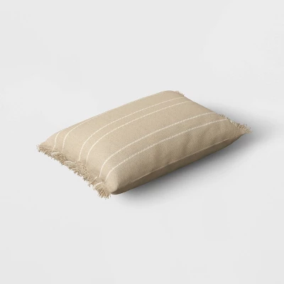 Textured Linen Striped Throw Pillow Neutral - Threshold™ 4 Textured Linen Striped Throw Pillow Neutral - Threshold™ - Image 2