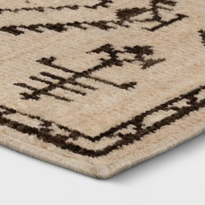2'x3' Washable Woven Accent Rug Black/Tan - Threshold™ 4 2'x3' Washable Woven Accent Rug Black/Tan - Threshold™ - Image 2