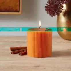 Featured Products 7 Ribbed Pillar Pumpkin Spice Candle - Threshold™