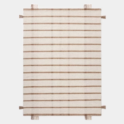 Handwoven Plaid Flat Weave Area Rug Cream/Brown - Threshold™ Designed With Studio McGee 6 Handwoven Plaid Flat Weave Area Rug Cream/Brown - Threshold™ Designed With Studio McGee - Image 4