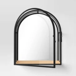 12"x14" Arched Mirrored Display Box Black - Threshold™: Modern Vertical Decor With Shelf -Wayfair Store GUEST 53c27f6c cd26 4485 8197 f51d57453cd2