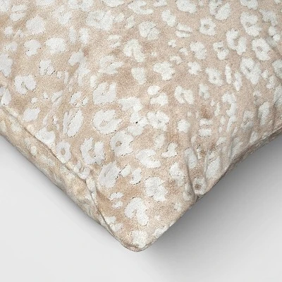 Velvet Jacquard Cheetah Lumbar Throw Pillow Beige - Threshold™ 5 Velvet Jacquard Cheetah Lumbar Throw Pillow Beige - Threshold™ - Image 3