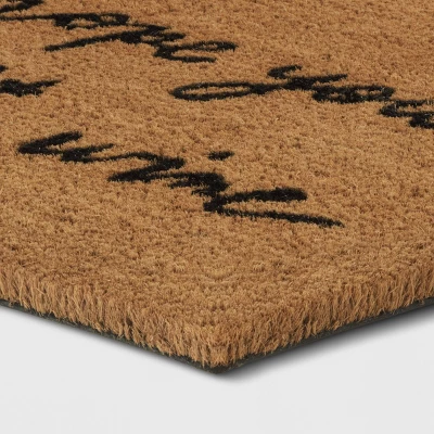 1'6"x2'6" Hope You Brought Wine Coir Doormat Tan/Black - Threshold™ 3 1'6"x2'6" Hope You Brought Wine Coir Doormat Tan/Black - Threshold™