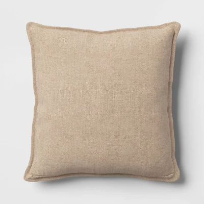 Square Linen Reversible Throw Pillow With Flange And Contrast Neutral/Green - Threshold™ 4 Square Linen Reversible Throw Pillow With Flange And Contrast Neutral/Green - Threshold™ - Image 2