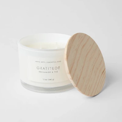 Wood Lidded Glass Wellness Grateful Candle - Threshold™ 4 Wood Lidded Glass Wellness Grateful Candle - Threshold™ - Image 2