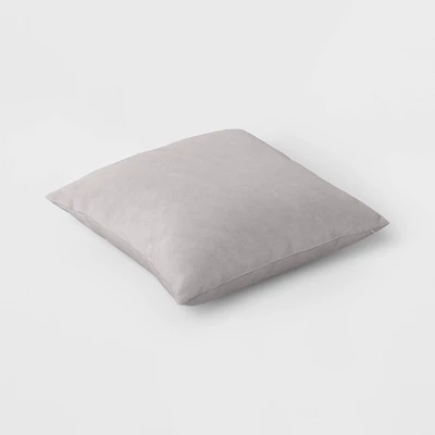 Washed Cotton Velvet Square Throw Pillow Gray - Threshold™: Indoor Use, Hidden Zipper, 18x18" 4 Washed Cotton Velvet Square Throw Pillow Gray - Threshold™: Indoor Use, Hidden Zipper, 18x18" - Image 2