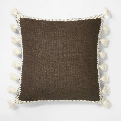 Woven Frame Square Throw Pillow With Side Tassels - Threshold™ Designed With Studio McGee 7 Woven Frame Square Throw Pillow With Side Tassels - Threshold™ Designed With Studio McGee - Image 5