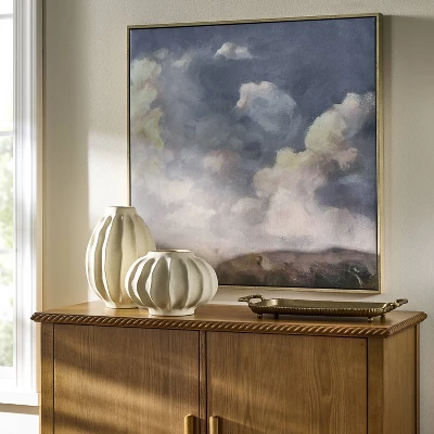 30"x30" Clouds Framed Canvas - Threshold™ Designed With Studio McGee 3 30"x30" Clouds Framed Canvas - Threshold™ Designed With Studio McGee