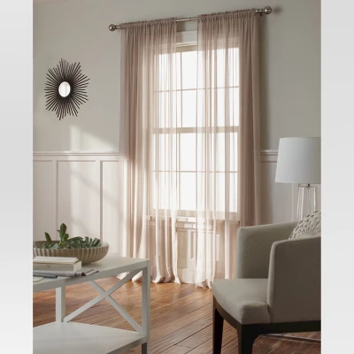 1pc 52"x84" Sheer Chiffon Curtain Panel White - Threshold™ 4 1pc 52"x84" Sheer Chiffon Curtain Panel White - Threshold™ - Image 2
