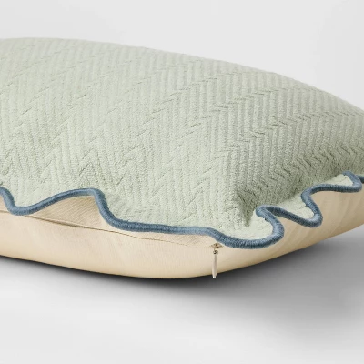 Lumbar Textured Easter Herring Bone Pillow Green Mirage - Threshold™ Design With Studio McGee 5 Lumbar Textured Easter Herring Bone Pillow Green Mirage - Threshold™ Design With Studio McGee - Image 3