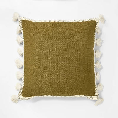 Woven Frame Square Throw Pillow With Side Tassels - Threshold™ Designed With Studio McGee 6 Woven Frame Square Throw Pillow With Side Tassels - Threshold™ Designed With Studio McGee - Image 4