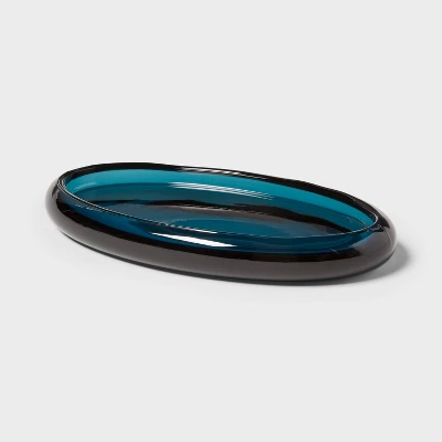 Colored Glass Bath Tray Blue - Threshold™ 4 Colored Glass Bath Tray Blue - Threshold™ - Image 2